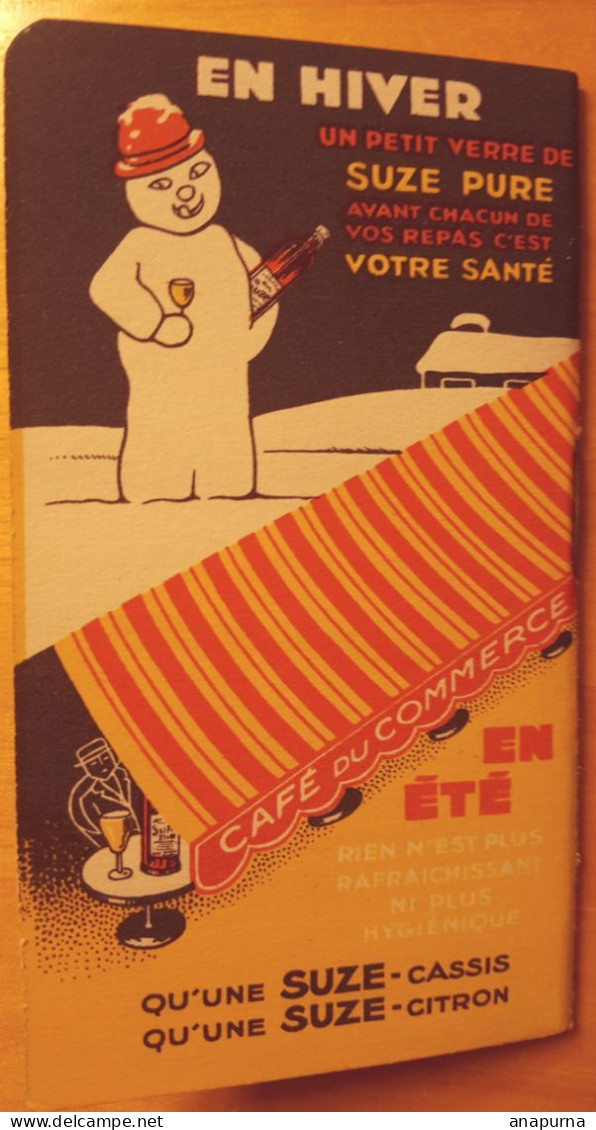 1934 Carnet Calendrier Publicitaire SUZE  : ETAT EXCEPTIONNEL - Cendriers