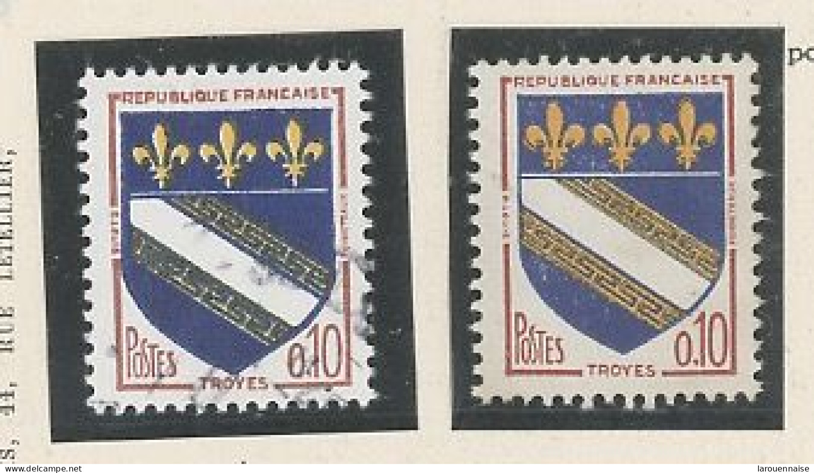 VARIÉTÉ- N°1353 - Obl -COULEUR OR ABSENTE DANS LES GRÈQUES (Diagonales) - Used Stamps