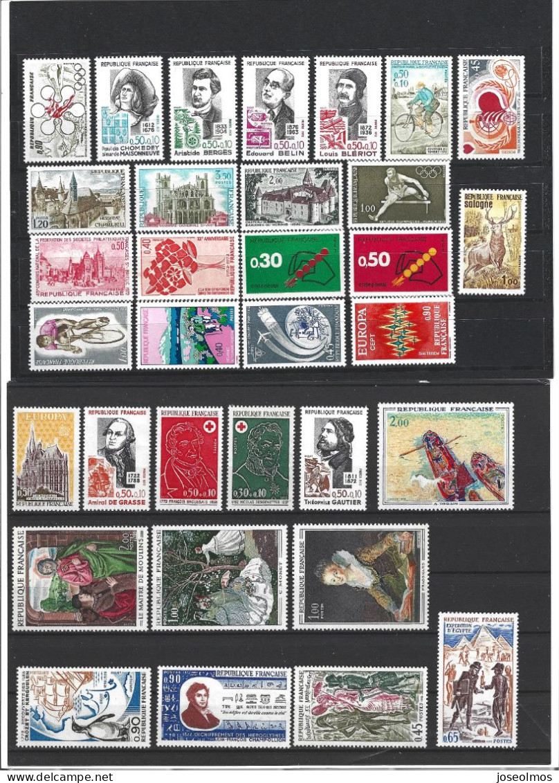 TIMBRES FRANCE ANNEE COMPLETE NEUF** 1972 LUXE 35 VLS - 1970-1979