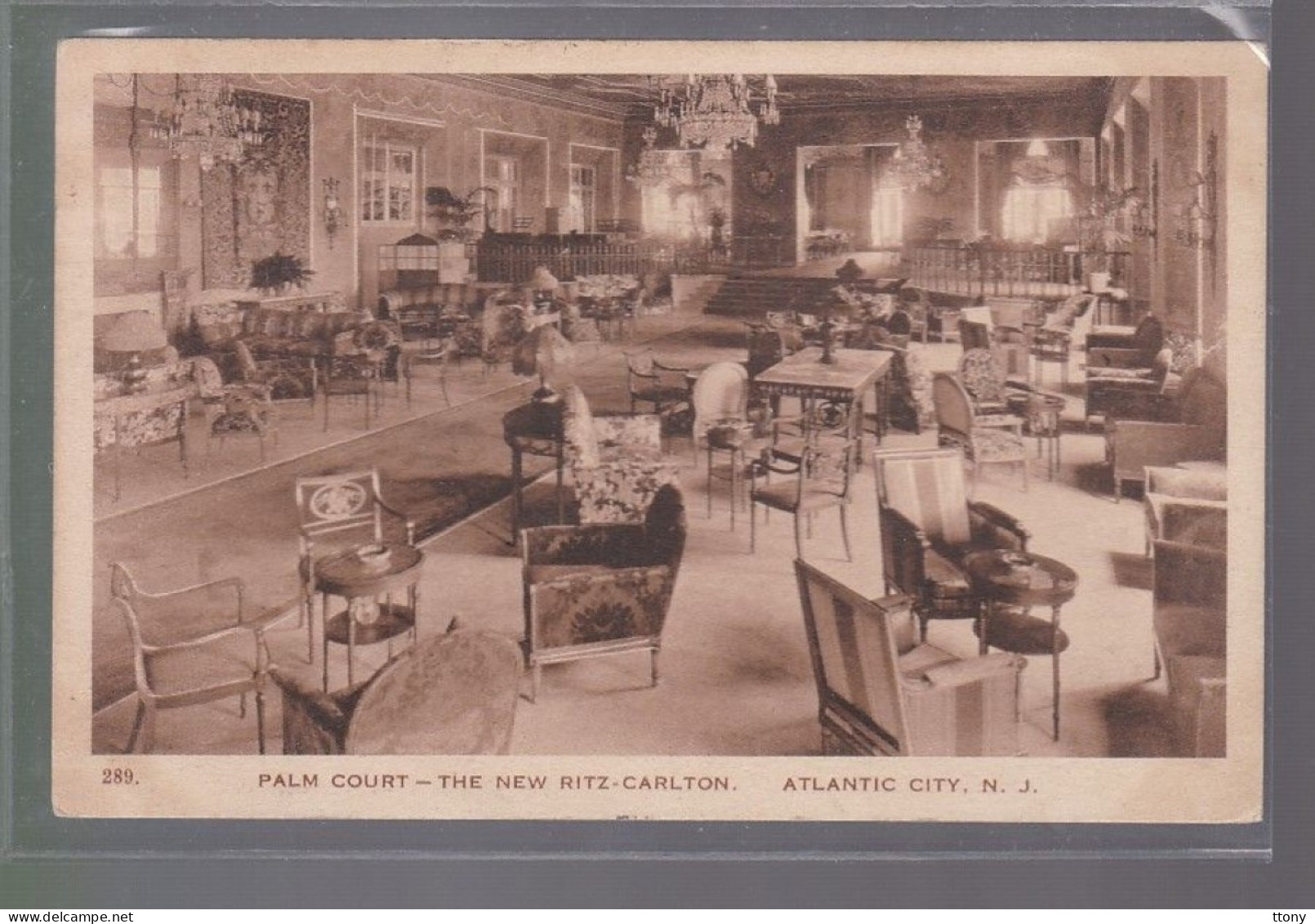 CPA   Carte Postale Atlantic City  Palm Court The New Ritz -Carlton   Carte Circulée  1923 - Atlantic City