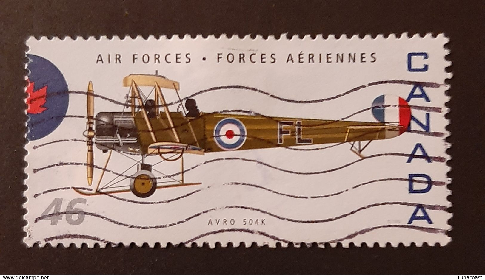 Canada 1999  USED Sc 1808p    46c  Canadian Air Forces, Avro 504K - Oblitérés