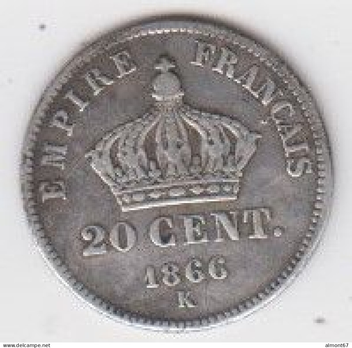 NAPOLEON III  - 20 Centimes   1866 K - 20 Centimes