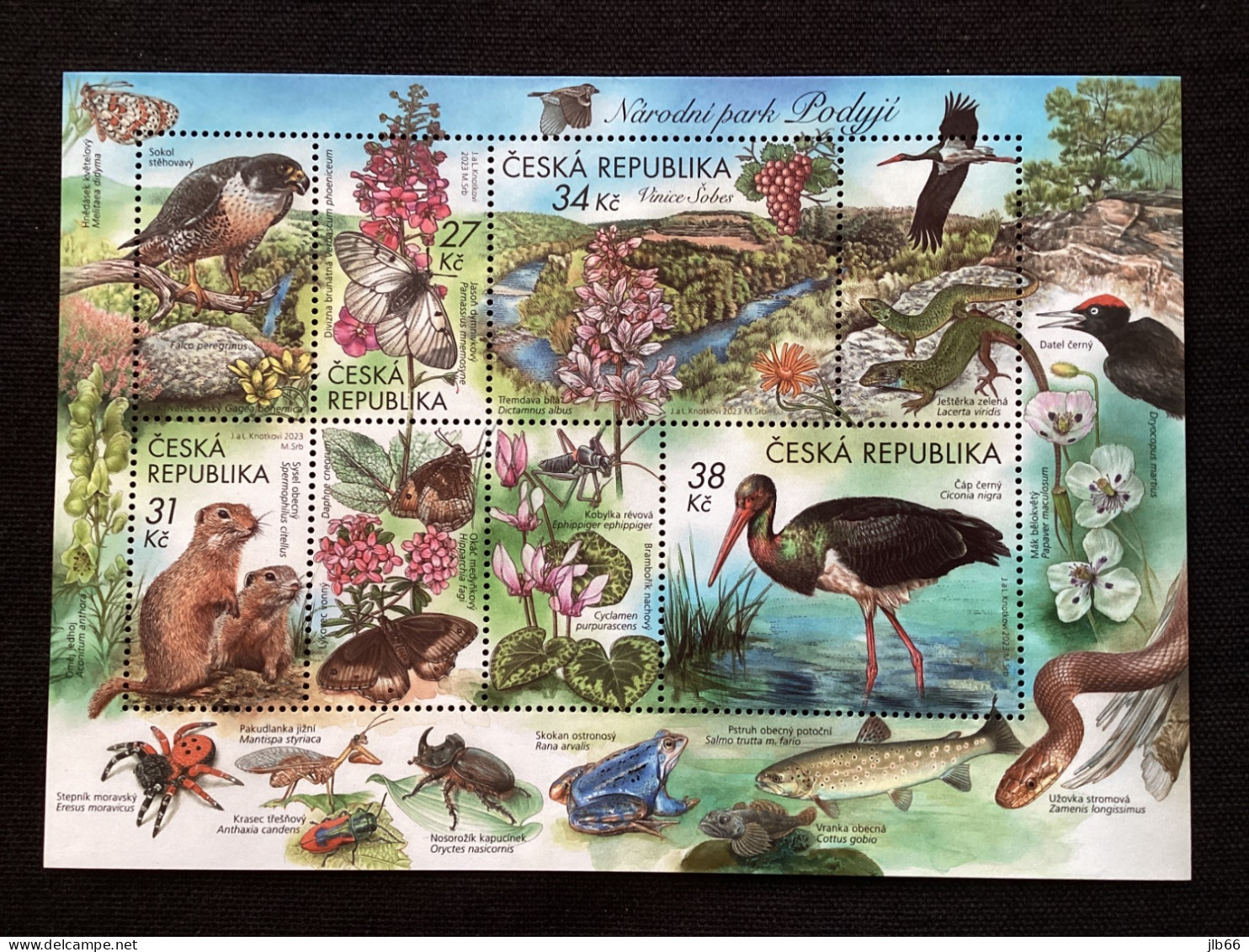 Yvert BF 99 Pofis 1222/1225 ** CZ 2023 Nature Parc National Podyji Faucon Marmotte Lézard.cigogne Faune - Unused Stamps