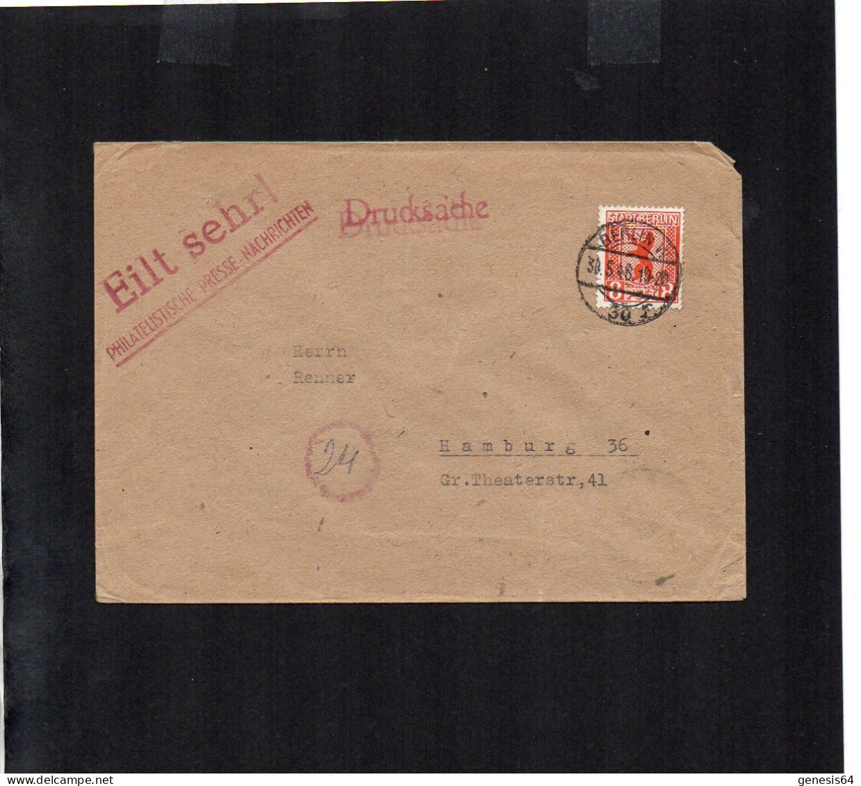 Berlin Brandenburg - 8 Pfg Auf Drucksache Von "Berlin W - 30.5.46" - P2 (1ZKSBZ012) - Berlijn & Brandenburg