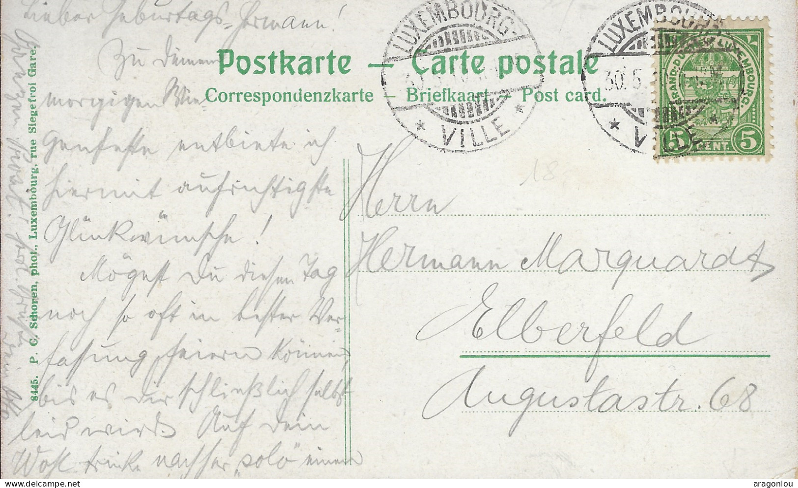 Luxembourg - Luxemburg  -   Mandat De Poste Internationale  De 1000Frs   1912  -  Carte Taxe - Luxemburg