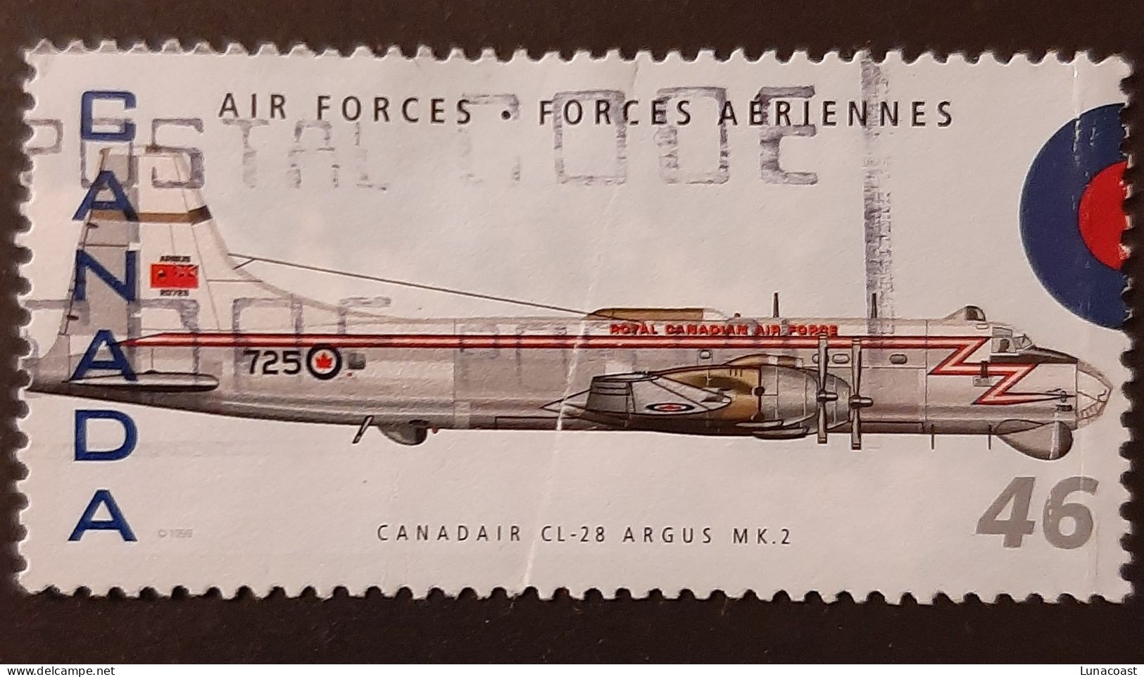 Canada 1999  USED Sc 1808e    46c  Canadian Air Forces, Canadair Argus MK2 - Oblitérés