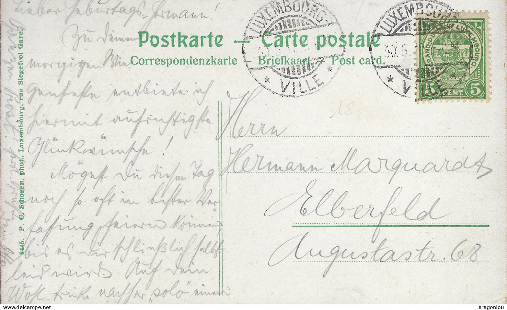 Luxembourg - Luxemburg  -   Mandat De Poste Internationale  De 1000Frs   1909 - Luxemburgo