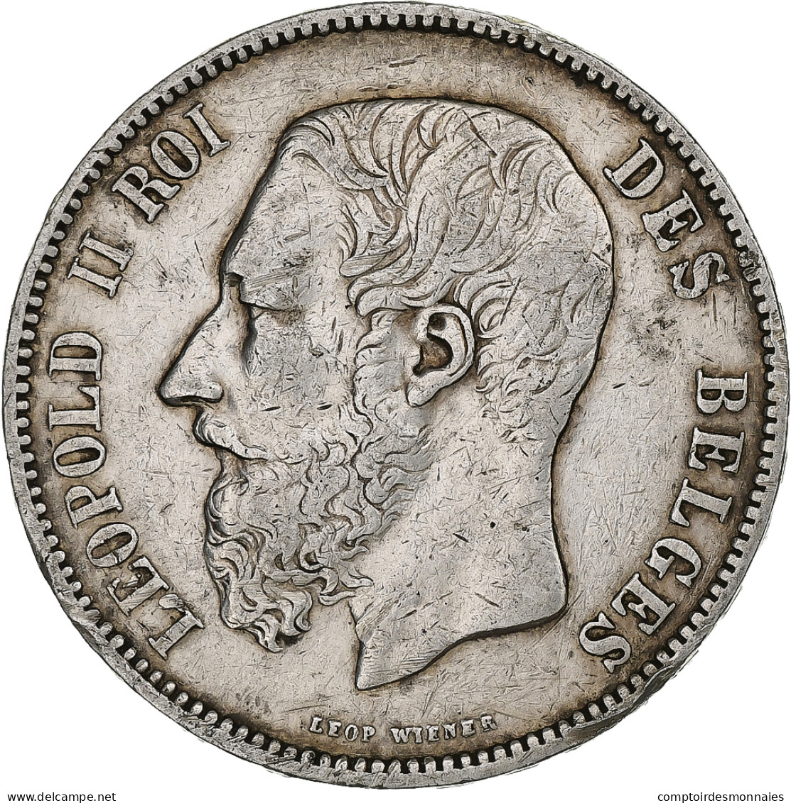 Belgique, Leopold II, 5 Francs, 5 Frank, 1873, Argent, TTB, KM:24 - 5 Frank