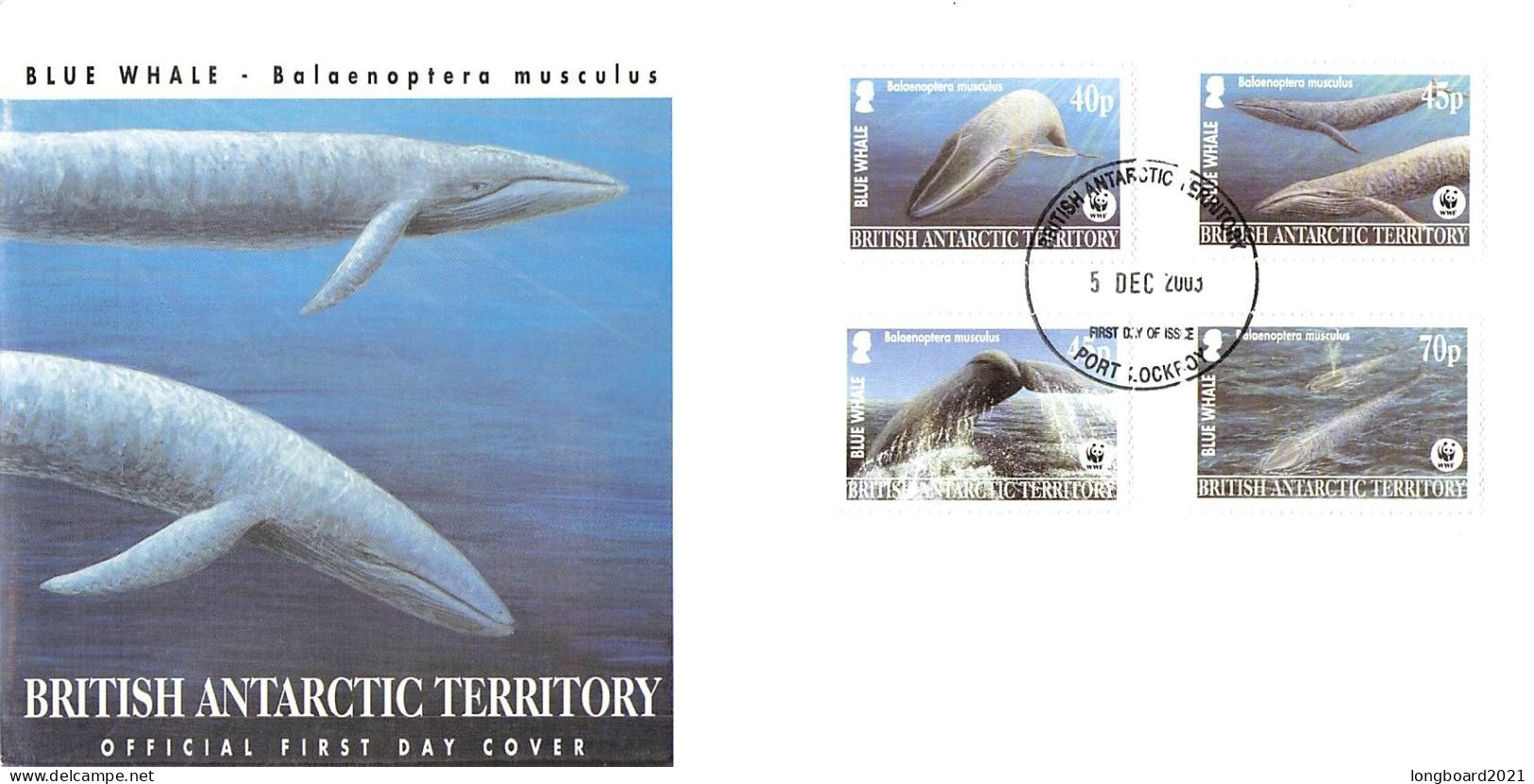 BRITISH ANTARCTIC TERR. - FDC WWF 2003 - BLUE WHALE  / 4298 - FDC