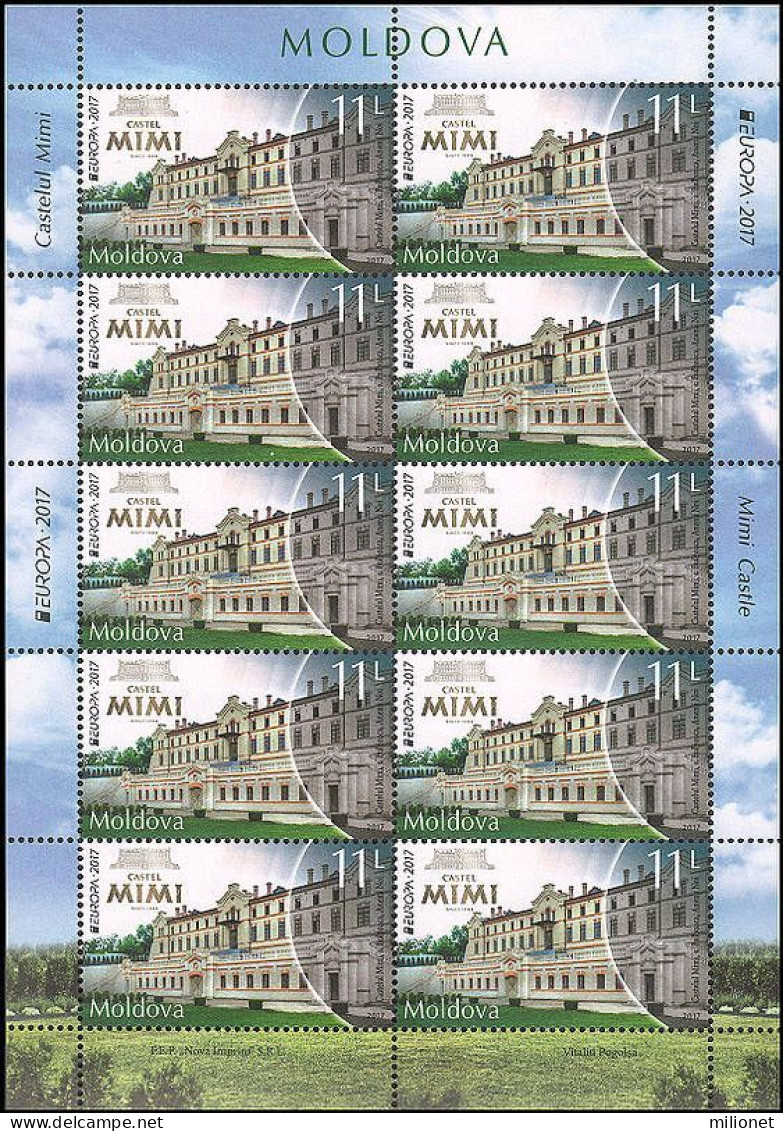 SALE!!! MOLDAVIA MOLDOVA MOLDAVIE MOLDAWIEN 2017 EUROPA CEPT CASTLES 1 Sheetlet MNH ** - 2017