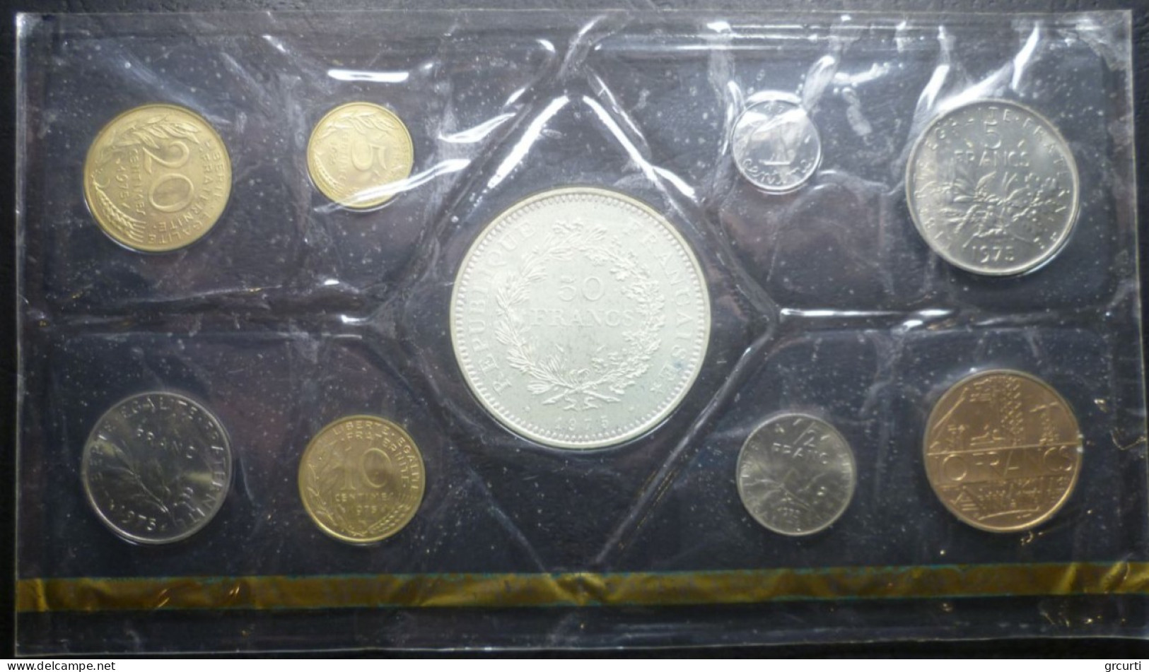 Francia - Set Fleurs De Coins 1975 - KM# SS12 - BU, Proofs & Presentation Cases