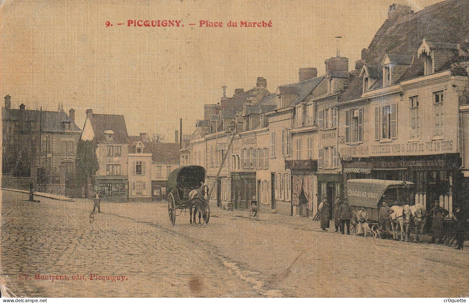 # 80310 PICQUIGNY / PLACE Du MARCHE En 1907 Et CHÂTEAU (lot De 2 CP) - Picquigny