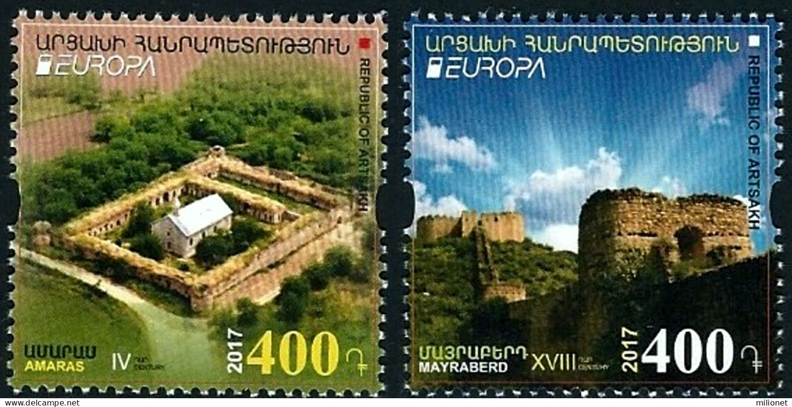 SALE!!! NAGORNO KARABAJ HAUTE KARABAKH BERGKARABACH 2017 EUROPA CEPT CASTLES 2 Stamps Set MNH ** - 2017