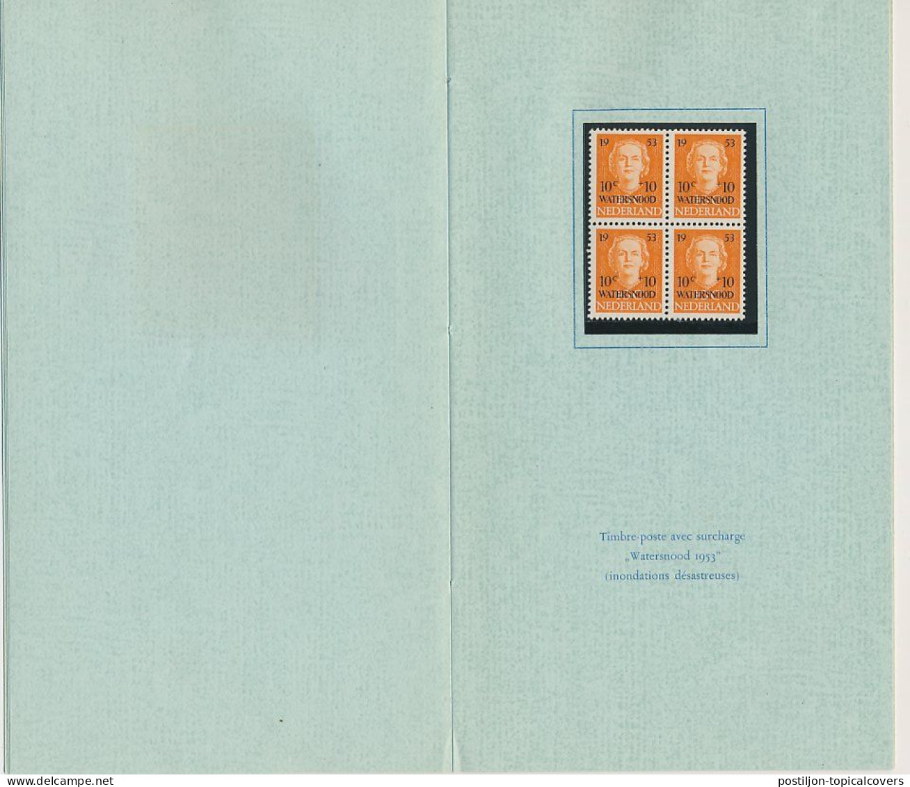 Water Flood 1953 The Netherlands - Memory Booklet Dutch Postal Service - Rare - Climat & Météorologie