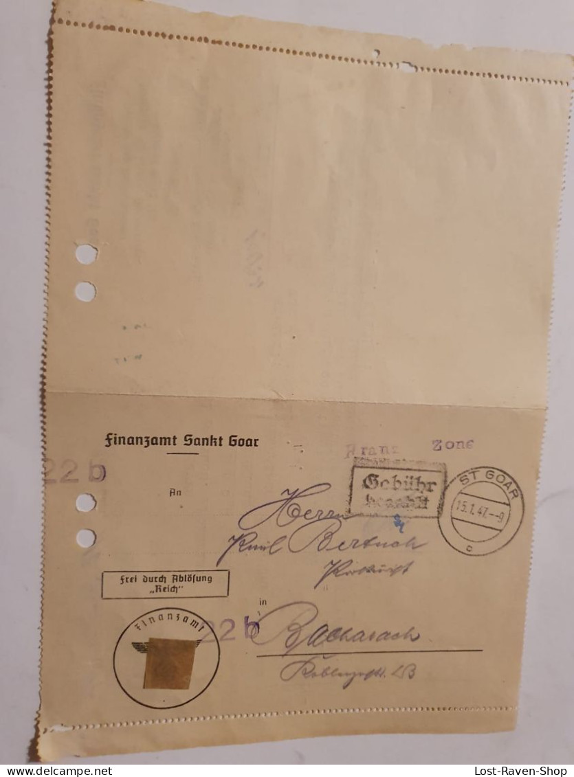 Finanzamt Sankt Goar - 1946 - Cachets Généralité