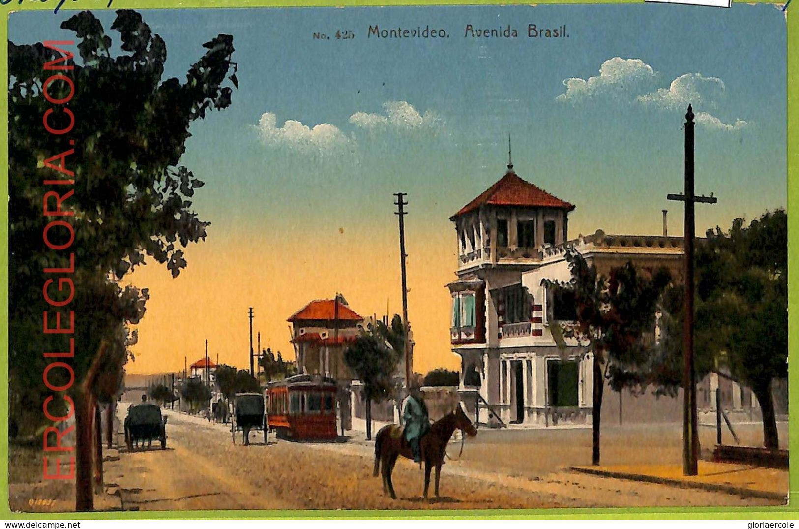 Af2699  - URUGUAY - VINTAGE POSTCARD - MONTEVIDEO - Avenida Brazil - Uruguay