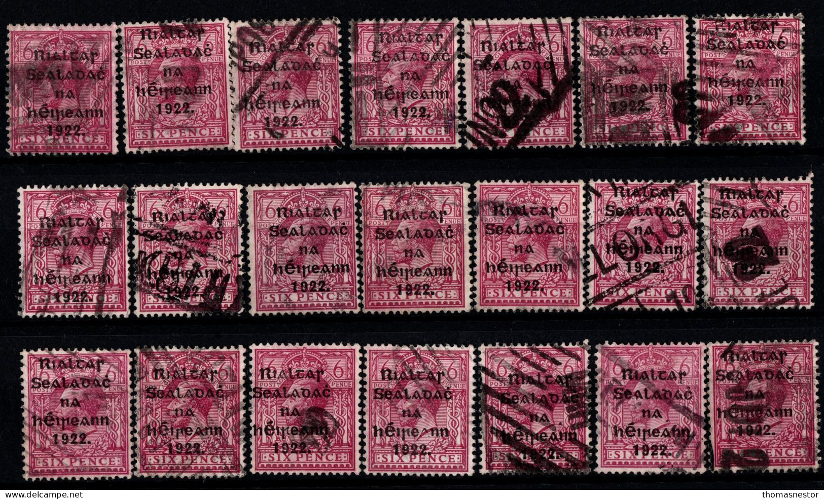 1922 Thom Rialtas 5 Line In Black Ink, Cancelled With Fiscal Cancellation, Parcel Post And Commercial Cancel - Used Stamps