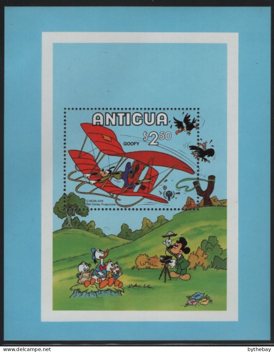 Antigua 1980 MNH Sc 571 $2.50 Goofy In Glider Disney Int'l Year Of The Child Sheet - 1960-1981 Autonomie Interne