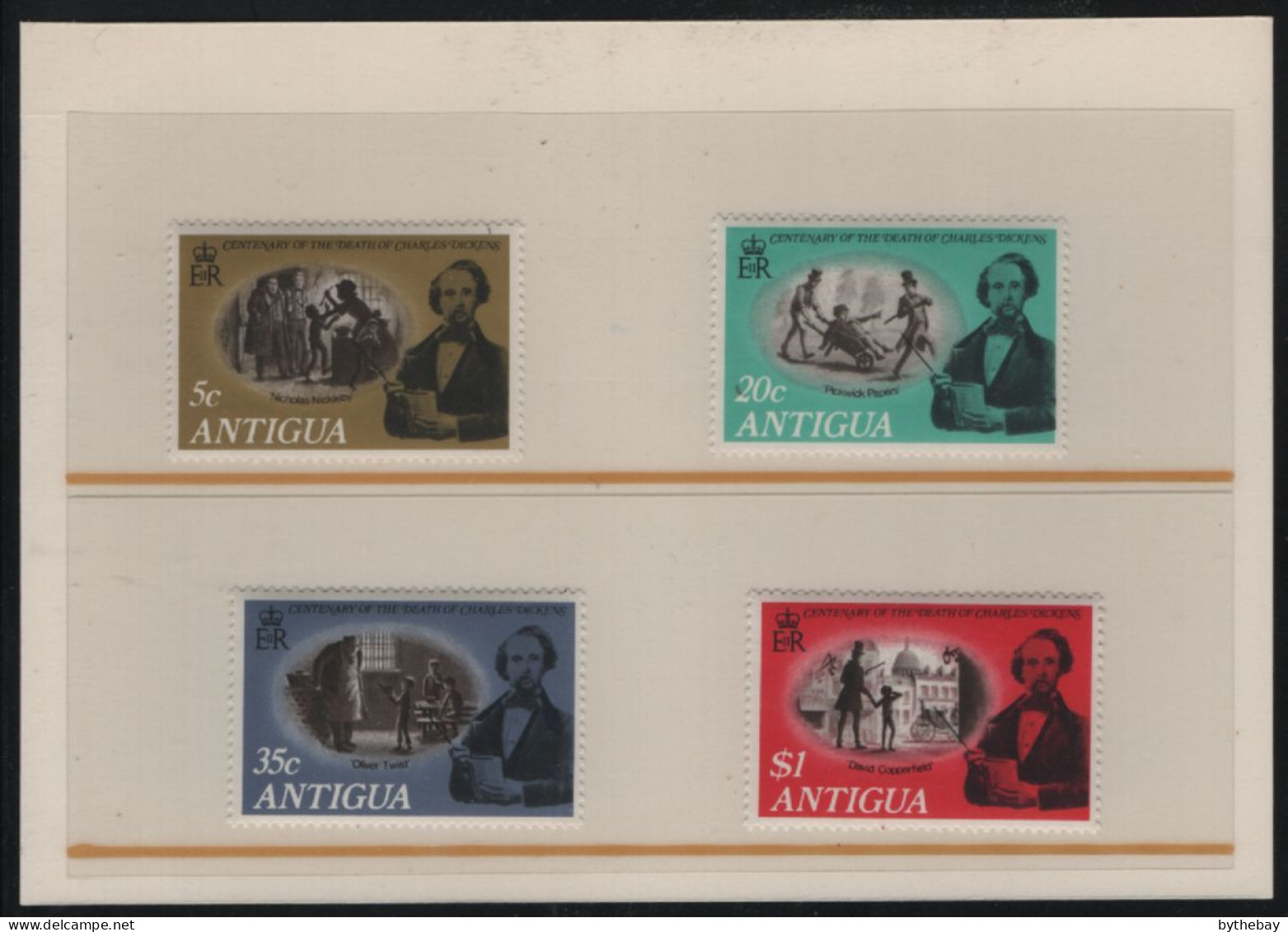 Antigua 1970 MNH Sc 237-240 Charles Dickens Presentation Pack - 1960-1981 Ministerial Government