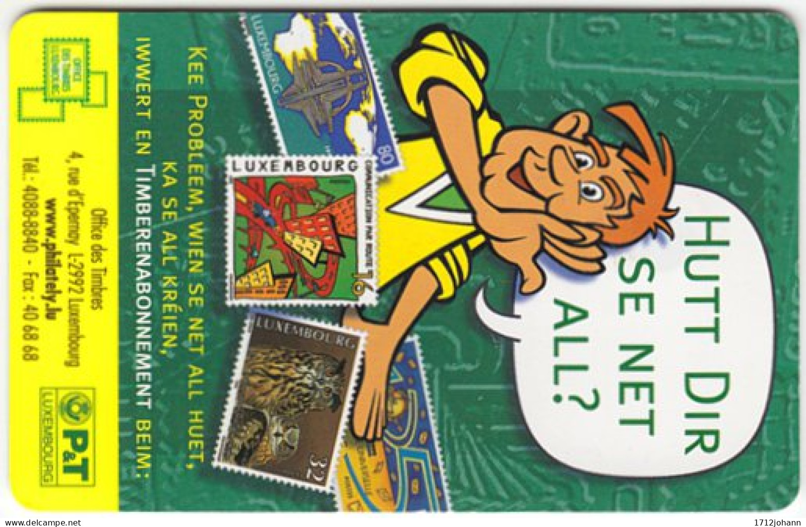 LUXEMBOURG A-212 Chip P&T - Cartoon, Collection, Stamps - Used - Lussemburgo