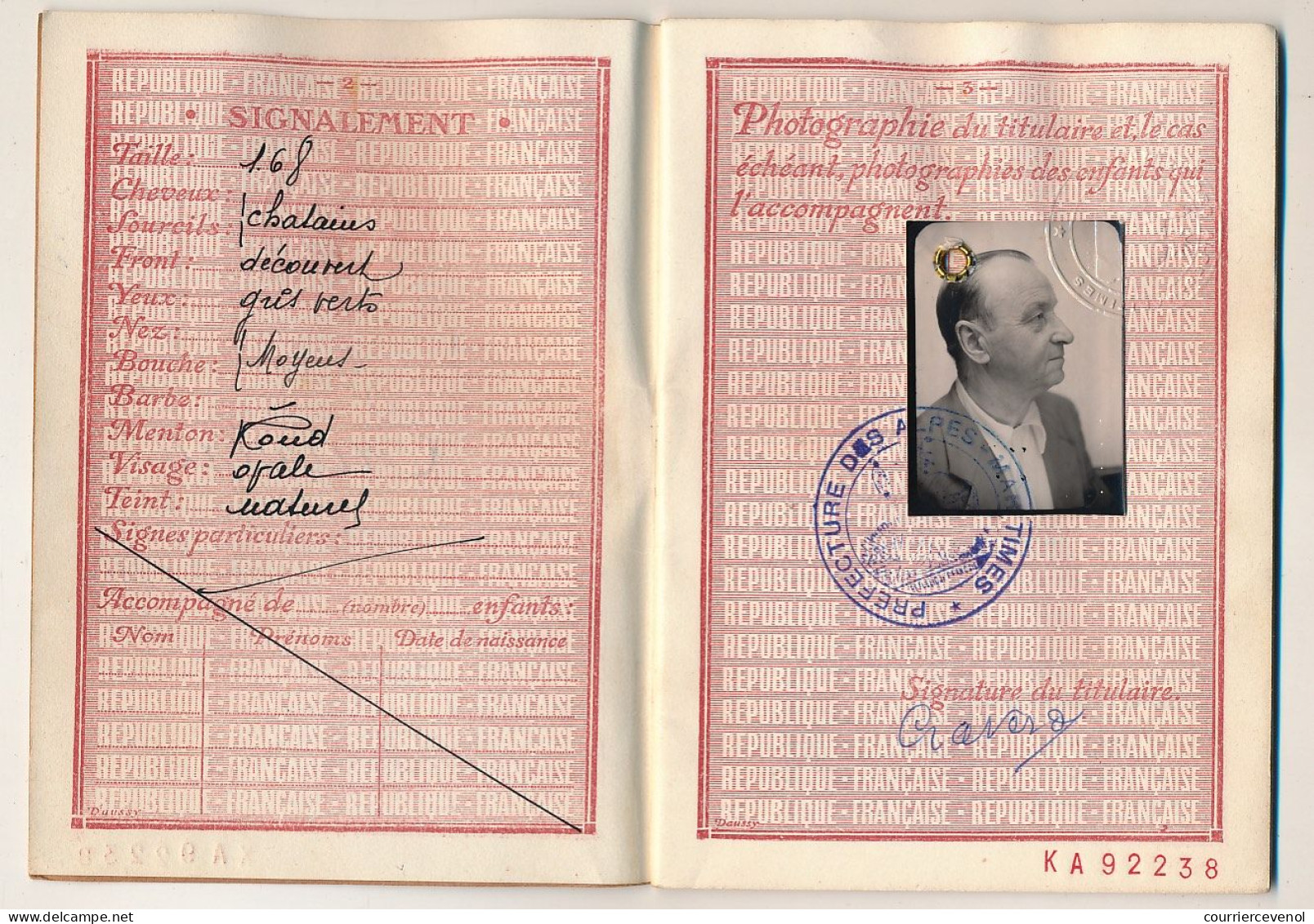 FRANCE - Passeport à L'étranger 700F  - Nice (Alpes Maritimes) - 1951 - Zonder Classificatie