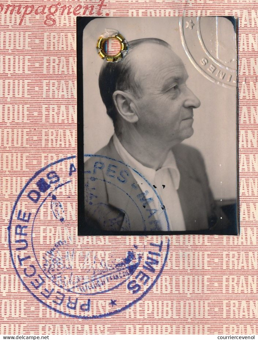 FRANCE - Passeport à L'étranger 700F  - Nice (Alpes Maritimes) - 1951 - Zonder Classificatie