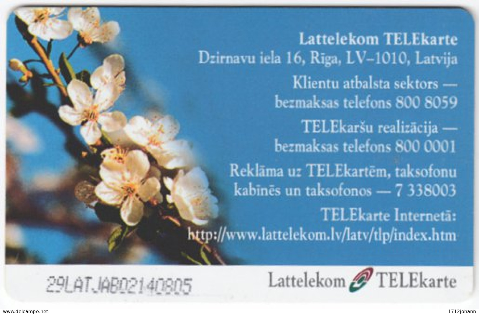 LATVIA A-127 Chip Lattelkom - Plant, Blossom - Used - Letonia
