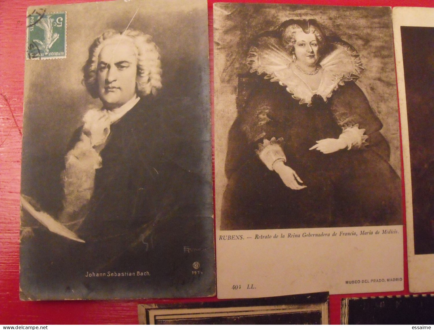 Lots De 5 Cartes Postales. Tableaux Portraits De Catherine De Médicis Diane De Poitiers Béranger J.S. Bach - Colecciones Y Lotes