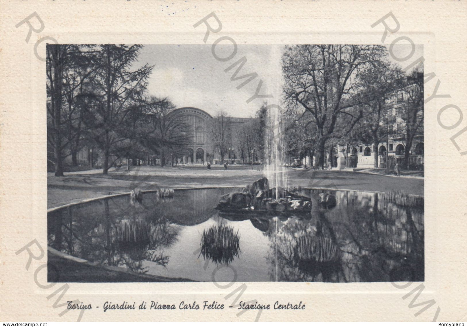 CARTOLINA  TORINO,PIEMONTE-GIARDINI DI PIAZZA CARLO FELICE-STAZIONE CENTRALE-MEMORIA,CULTURA,BELLA ITALIA,VIAGGIATA 1955 - Parcs & Jardins