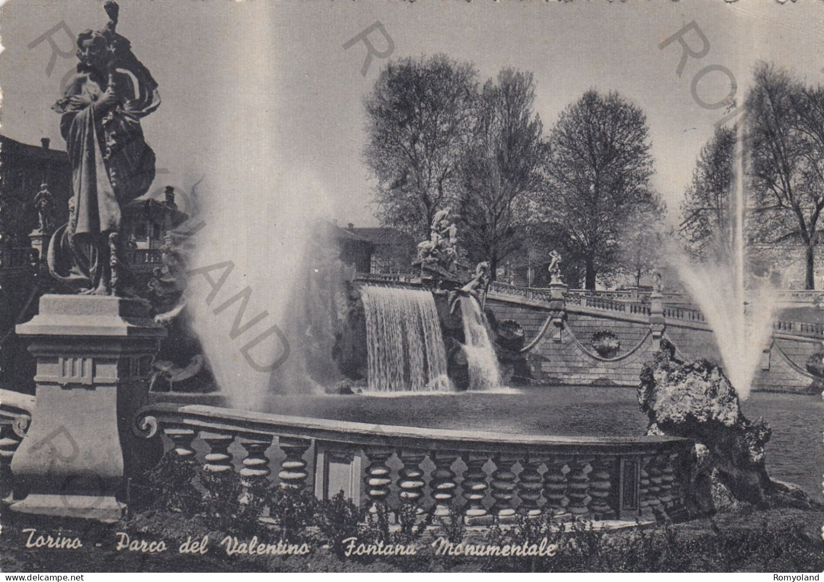 CARTOLINA  TORINO,PIEMONTE-PARCO DEL VALENTINO-FONTANA MONUMENTALE-STORIA,MEMORIA,CULTURA,BELLA ITALIA,VIAGGIATA 1957 - Parks & Gärten