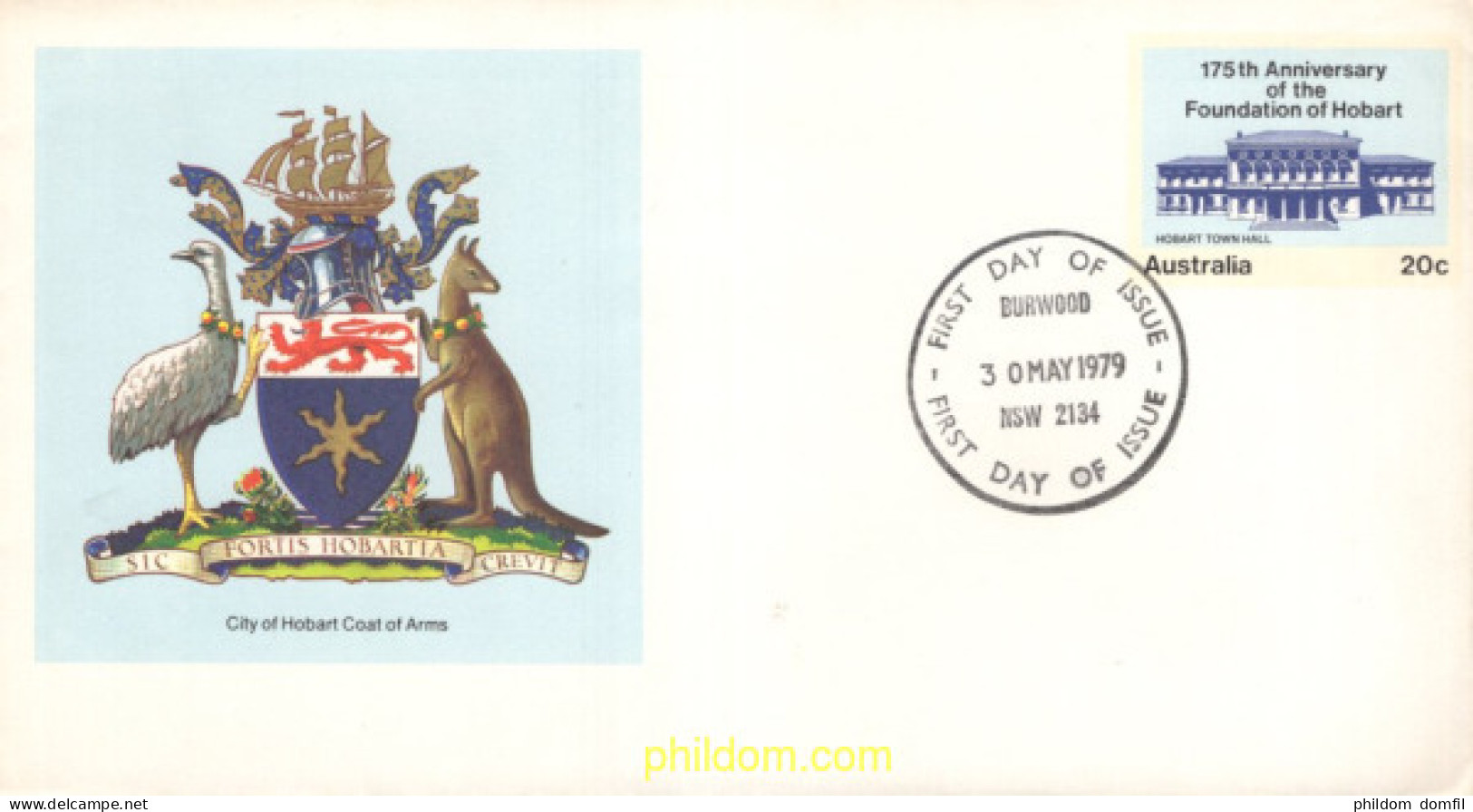 721259 MNH AUSTRALIA 1979 175 ANIVERSARIO DE LA FUNDCION DE HOBART - Neufs