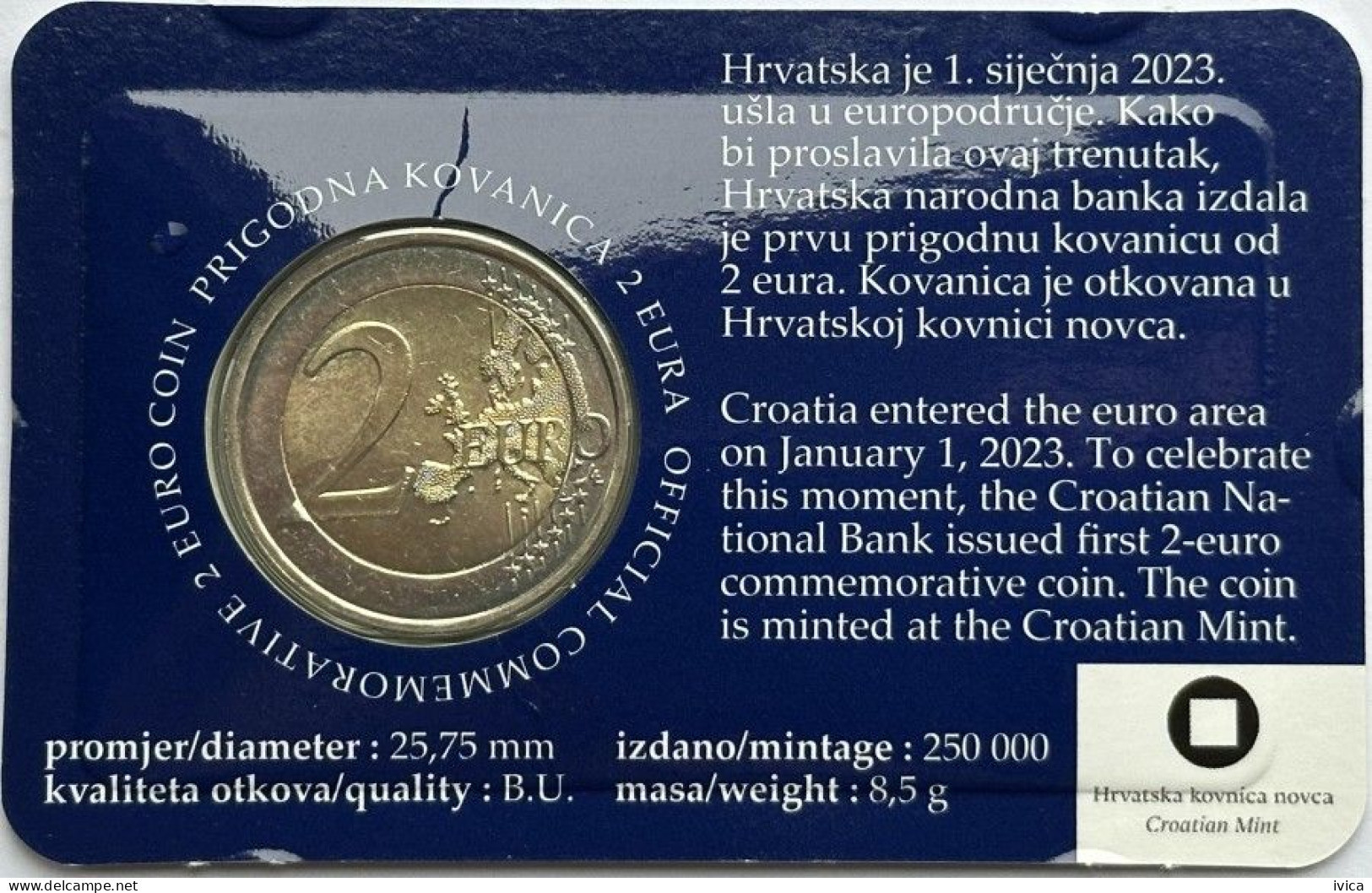 CROATIA Coincard €2 Commemorative Coin 2023 - Croatia