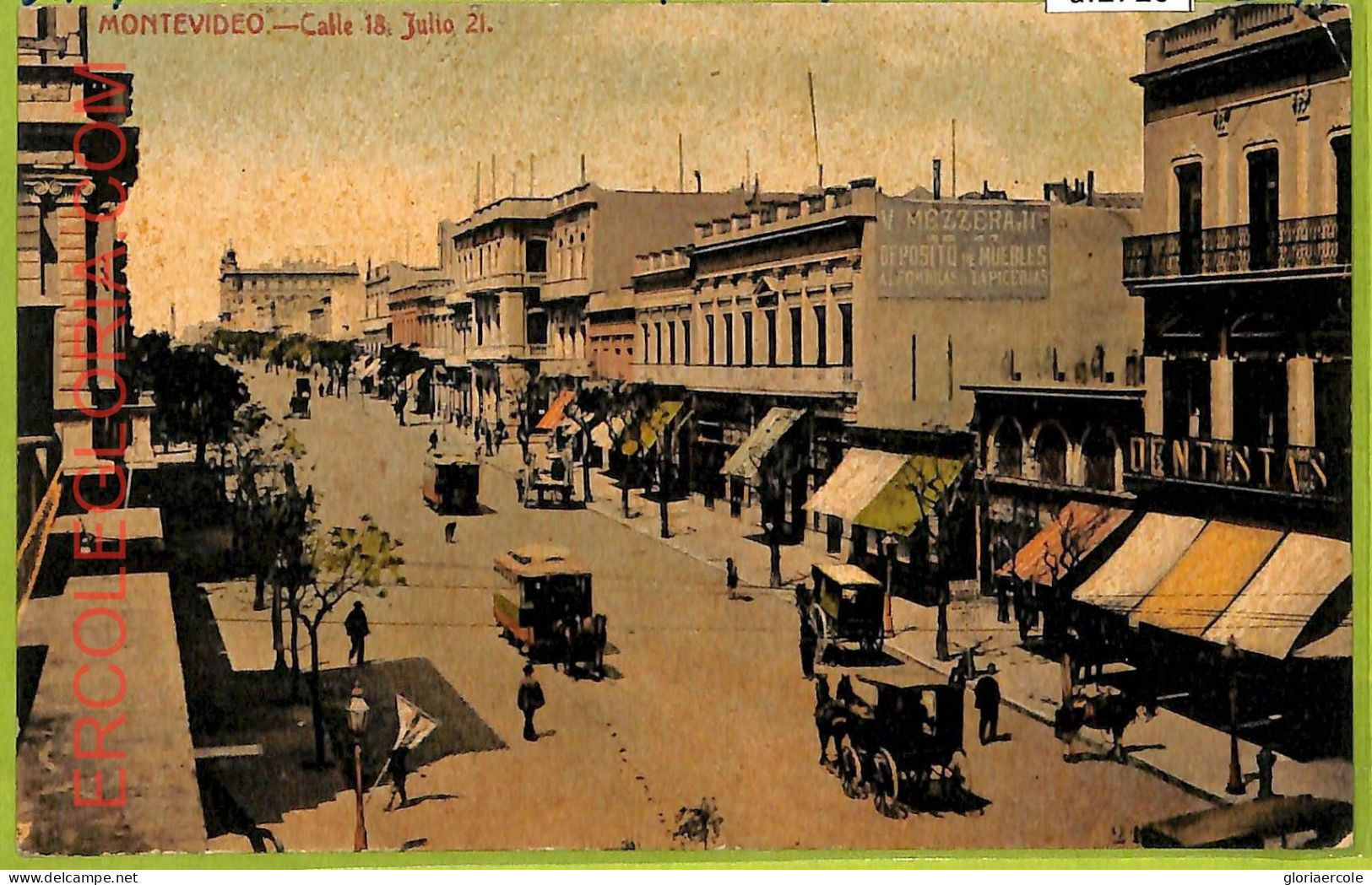 Af2720 - URUGUAY - VINTAGE POSTCARD - MONTEVIDEO - Calle 18 Julio 21 - 1908 - Uruguay