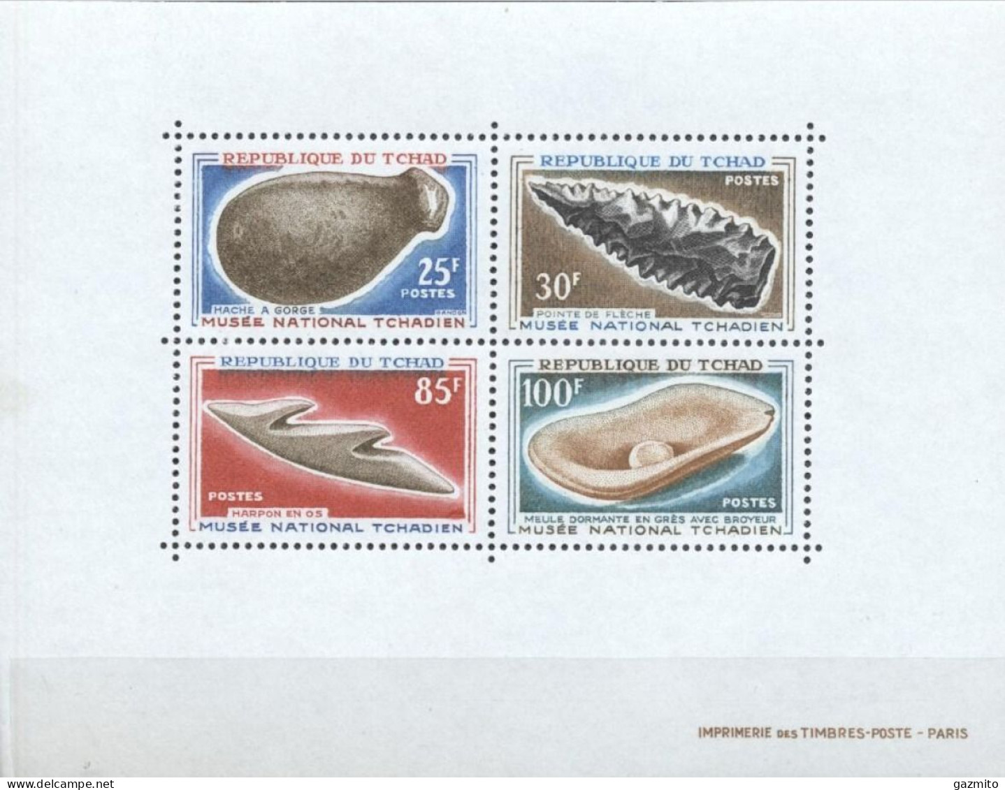 Tchad 1966, Prehistoric Stone Tools, Block - Vor- Und Frühgeschichte
