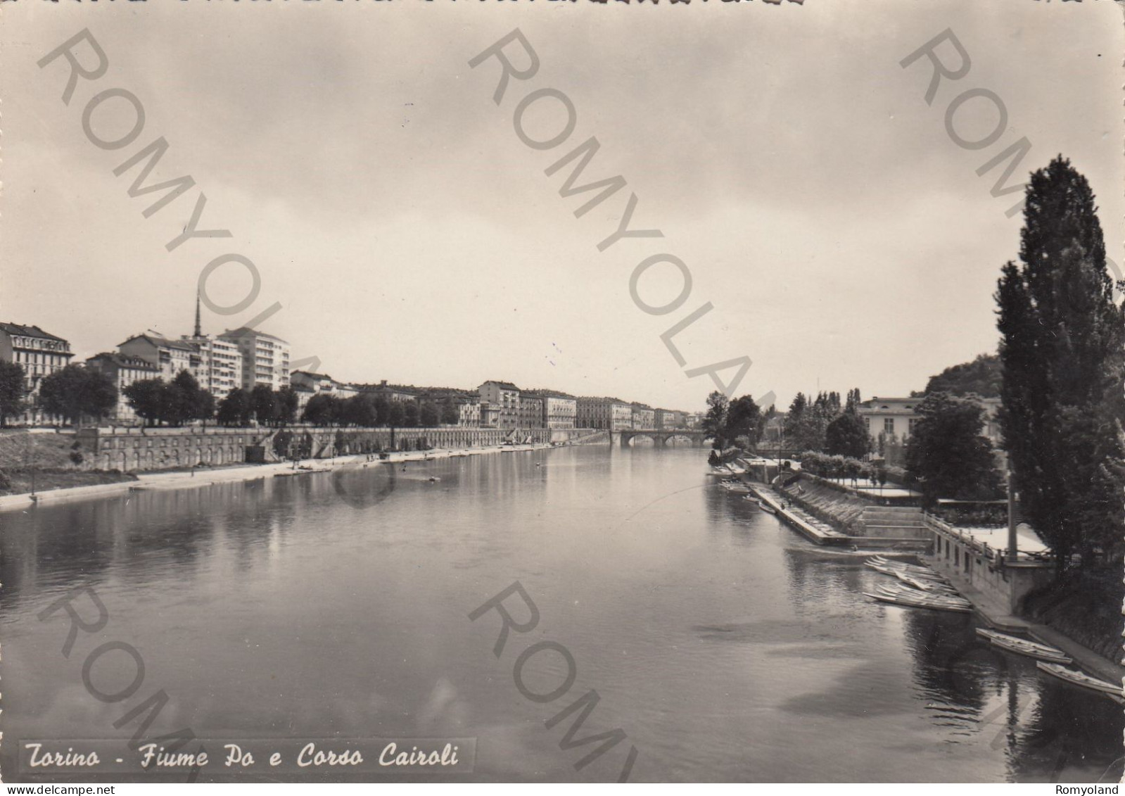 CARTOLINA  TORINO,PIEMONTE-FIUME PO E CORSO CAIROLI-STORIA,MEMORIA,CULTURA,RELIGIONE,BELLA ITALIA,VIAGGIATA 1953 - Fiume Po