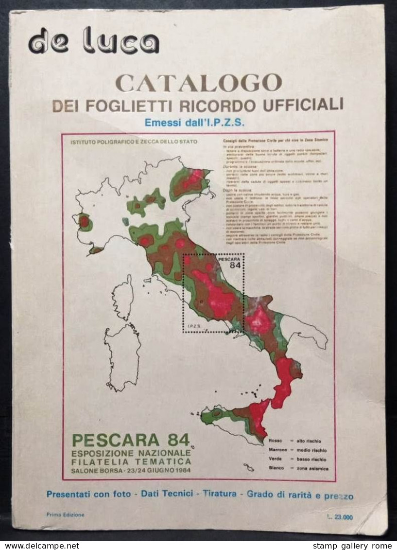 Catalogo DE LUCA - DEI FOGLIETTI RICORDO UFFICIALI IPZS - RARA ED UNICA EDIZIONE - USATO - ERINNOFILIA - Autres & Non Classés