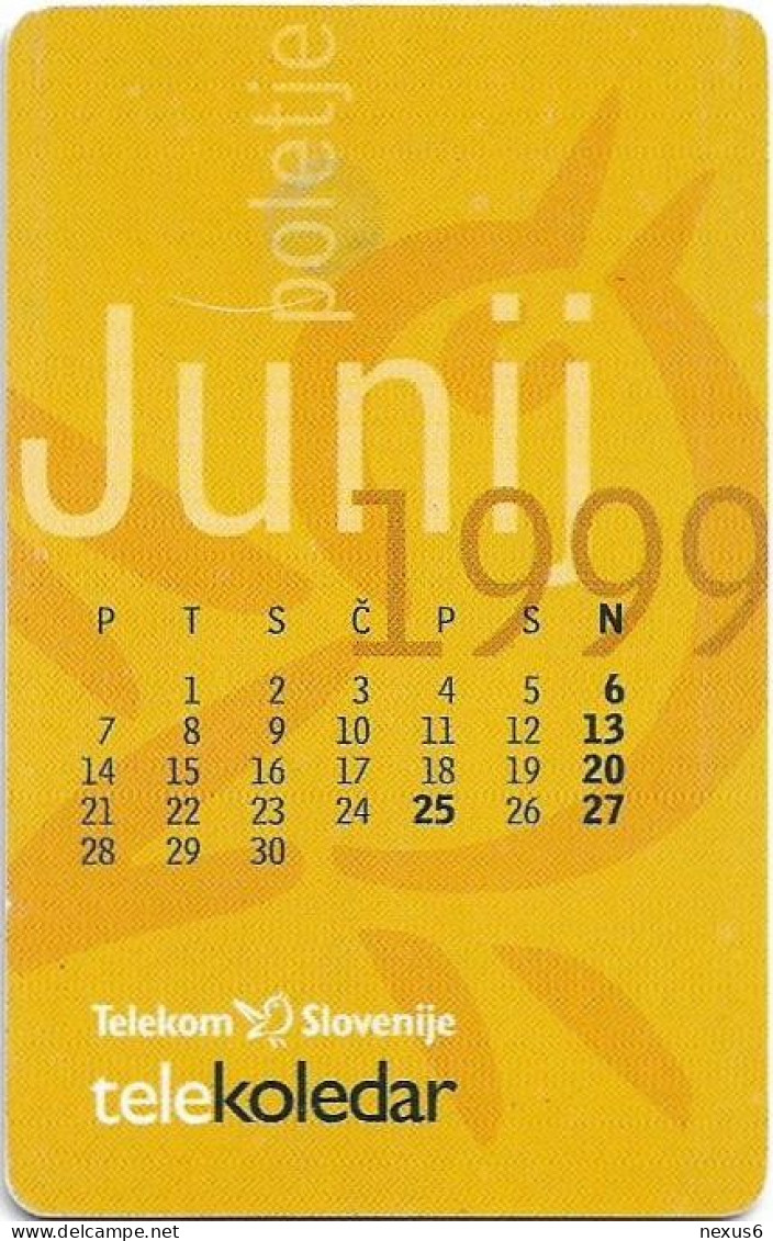 Slovenia - Telekom Slovenije - Calendar '99 - Spodbujamo Razvoj, June 1999, Gem5 Red, 05.1999, 50Units, 9.992ex, Used - Slovénie