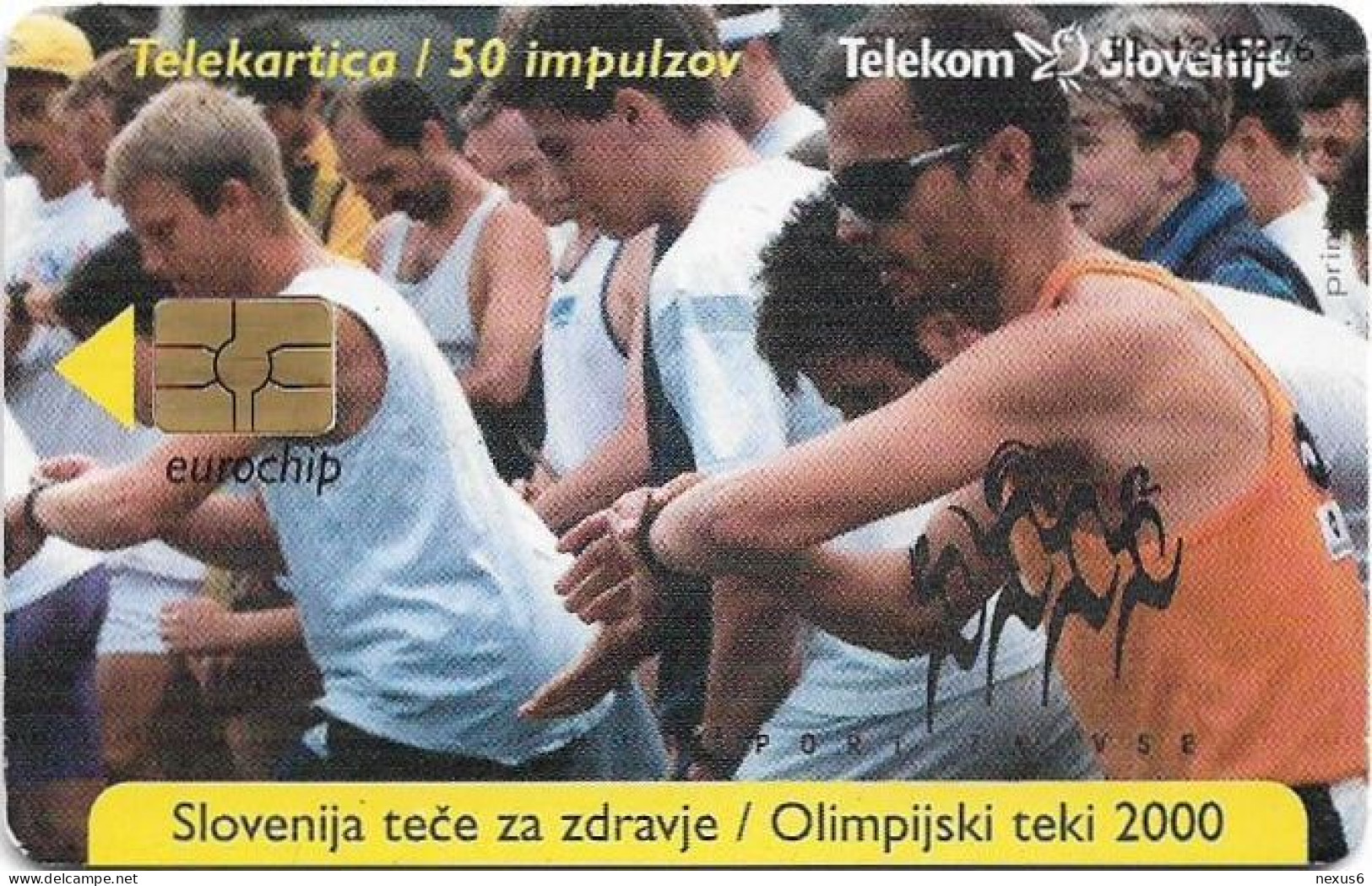 Slovenia - Telekom Slovenije - Sports, Slovenija Teče Za Zdravje, ISDN, Gem5 Red, 07.2000, 50Units, 5.000ex, Used - Slowenien