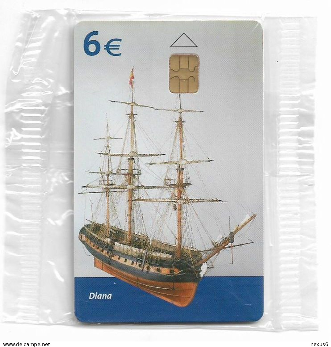 Spain - Telefónica - Museo Naval - Diana 2 Ship - B-104a - 08.2003, 6€, 27.602ex, NSB - Basisausgaben