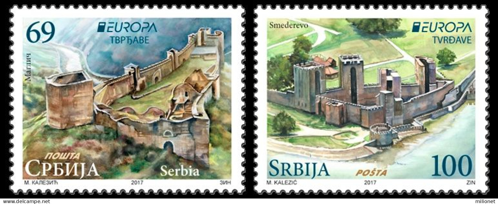 SALE!!! SERBIA SERBIE SERBIEN 2017 EUROPA CEPT CASTLES 2 Stamps Set MNH ** - 2017