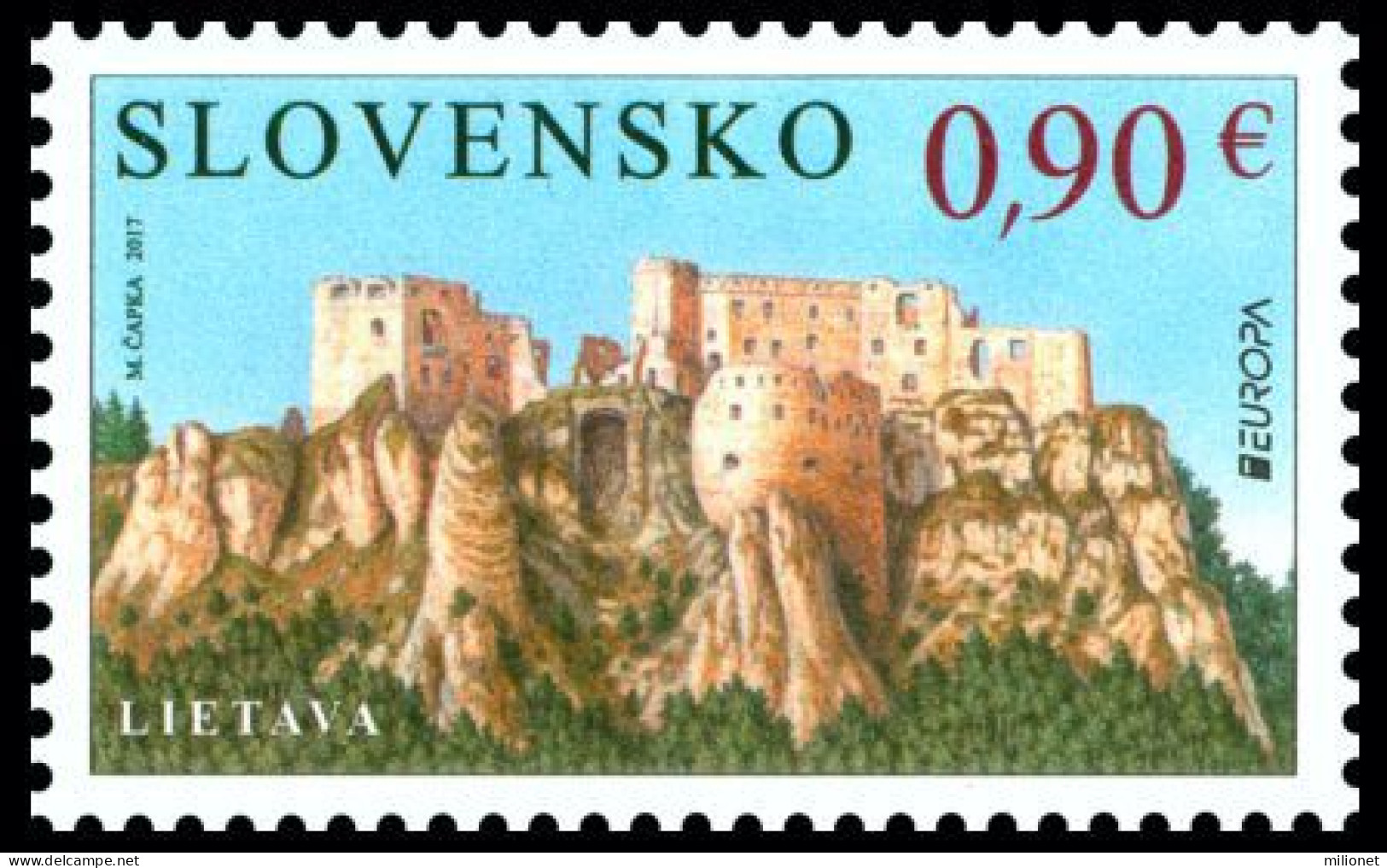 SALE!!! SLOVAKIA ESLOVAQUIA SLOVAQUIE SLOWAKEI 2017 EUROPA CEPT CASTLES 1 Stamp From Sheetlet MNH ** - 2017