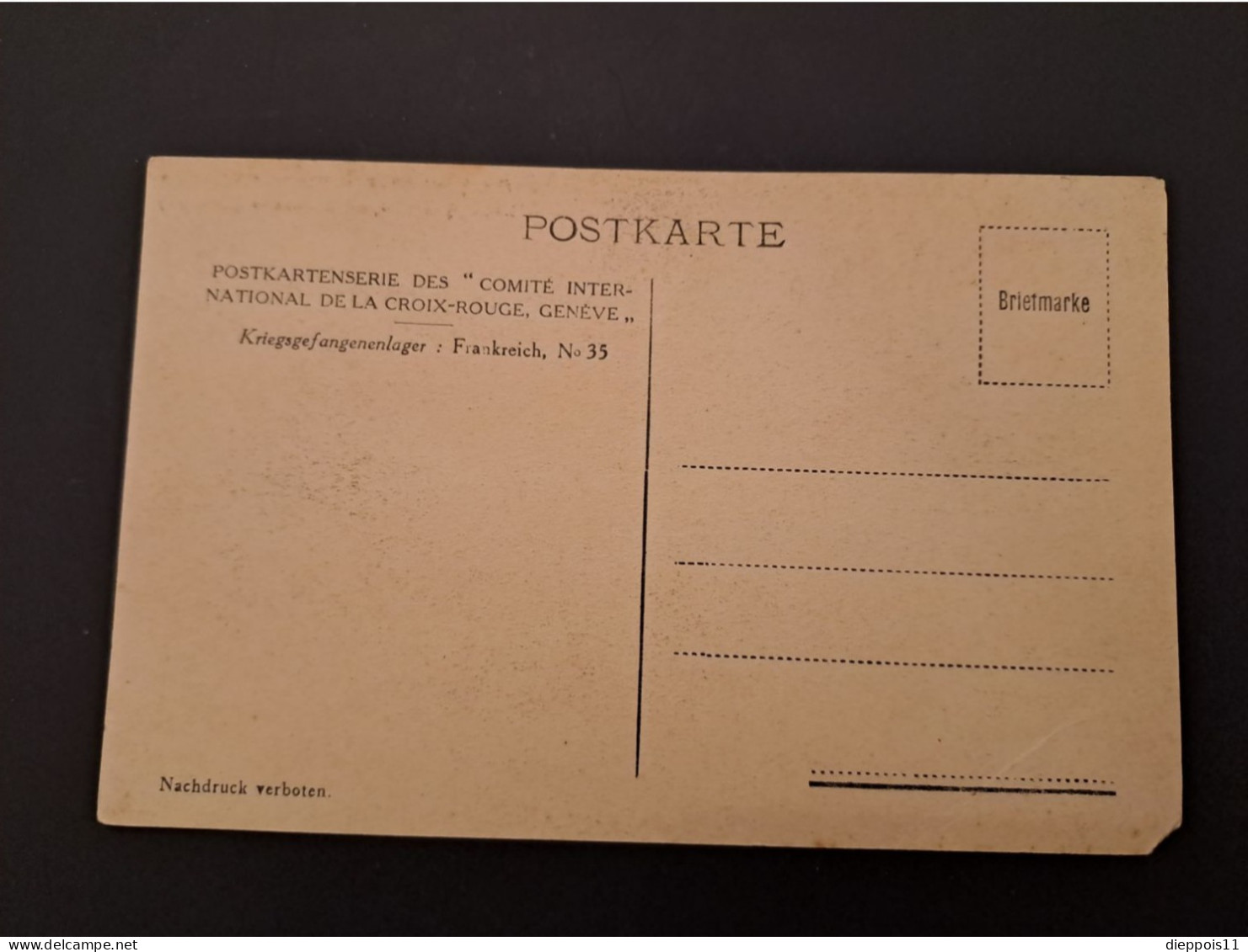 Carte Postale Comité International De La Croix Rouge CICR Camp Prisonnier Allemands Bordeaux (Gironde) N°35 - Croix-Rouge