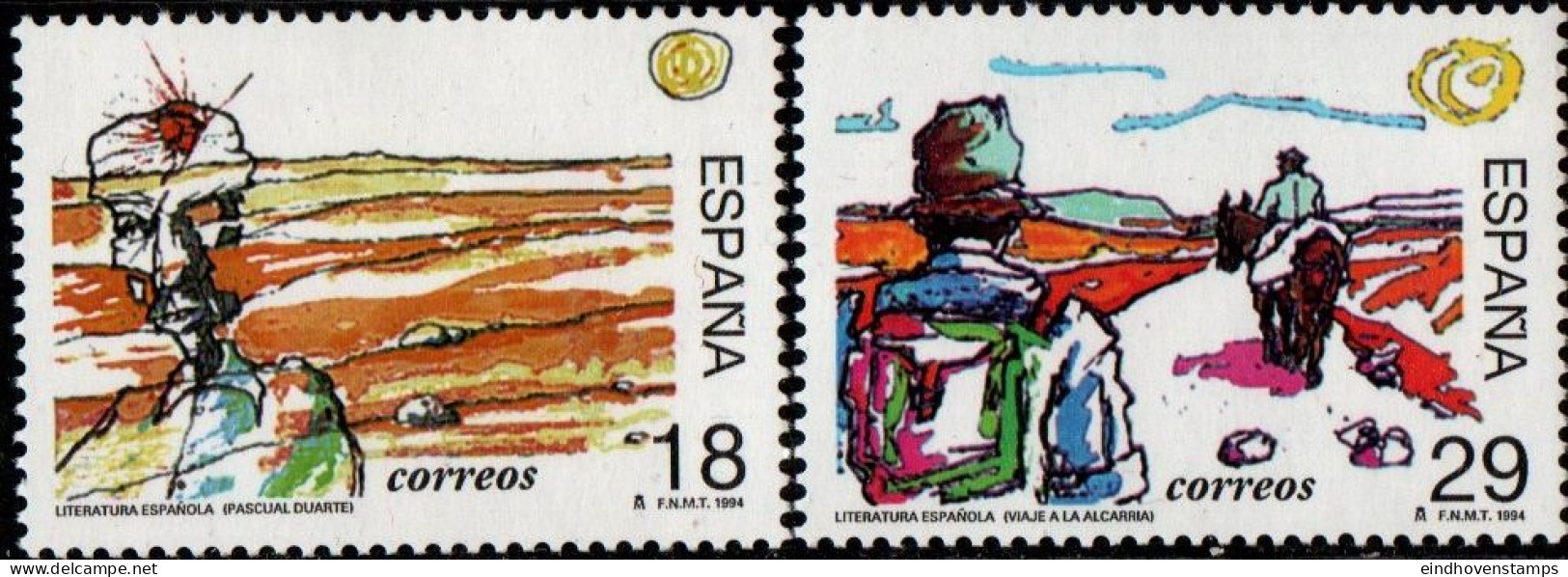 Spain 1994  Illustrations At Books Of Camilo Jose Cela 1 Value MNH Pascual Duarte, Viaje A La Alcarria, Spanish Literatu - Autres & Non Classés