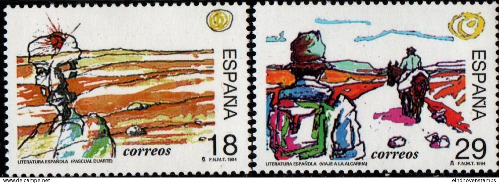 Spain 1994  Illustrations At Books Of Camilo Jose Cela 1 Value MNH Pascual Duarte, Viaje A La Alcarria, Spanish Literatu - Other & Unclassified