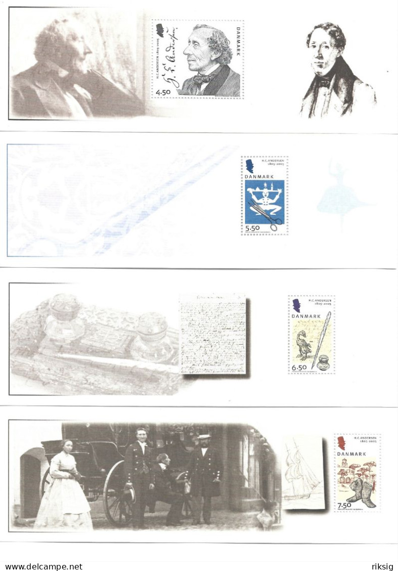 Hans Christian Andersen And His Fairy Tales.4 Mini Sheets Denmark # 946 # - Fairy Tales, Popular Stories & Legends