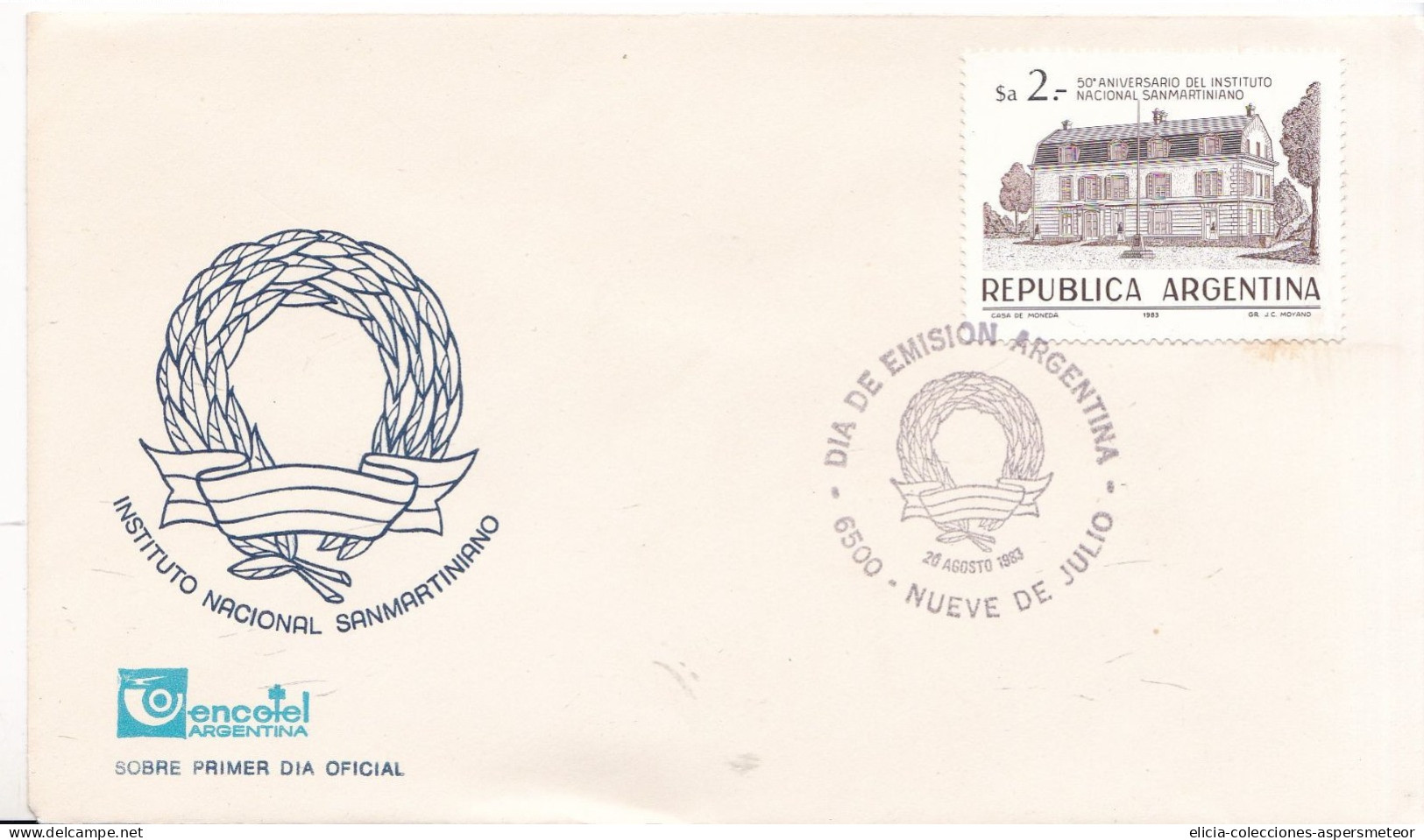 Argentina - 1983 - Envelope - First Day Issue Postmark - Caja 30 - Used Stamps