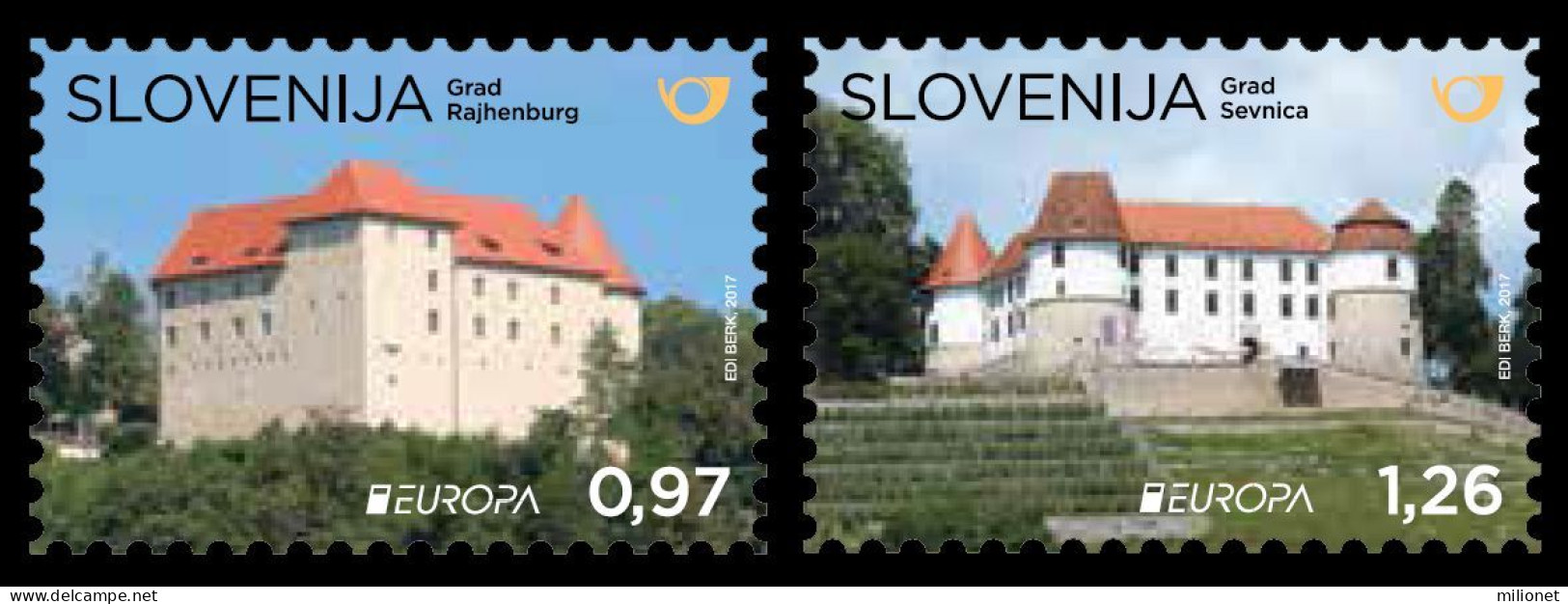 SALE!!! SLOVENIA ESLOVENIA SLOVENIE SLOWENIEN 2017 EUROPA CEPT CASTLES 2 Stamps Set MNH ** - 2017