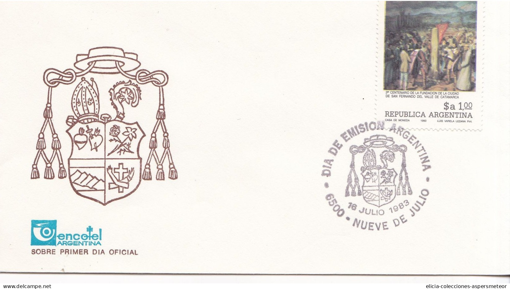 Argentina - 1983 - Envelope - First Day Issue Postmark - Caja 30 - Oblitérés