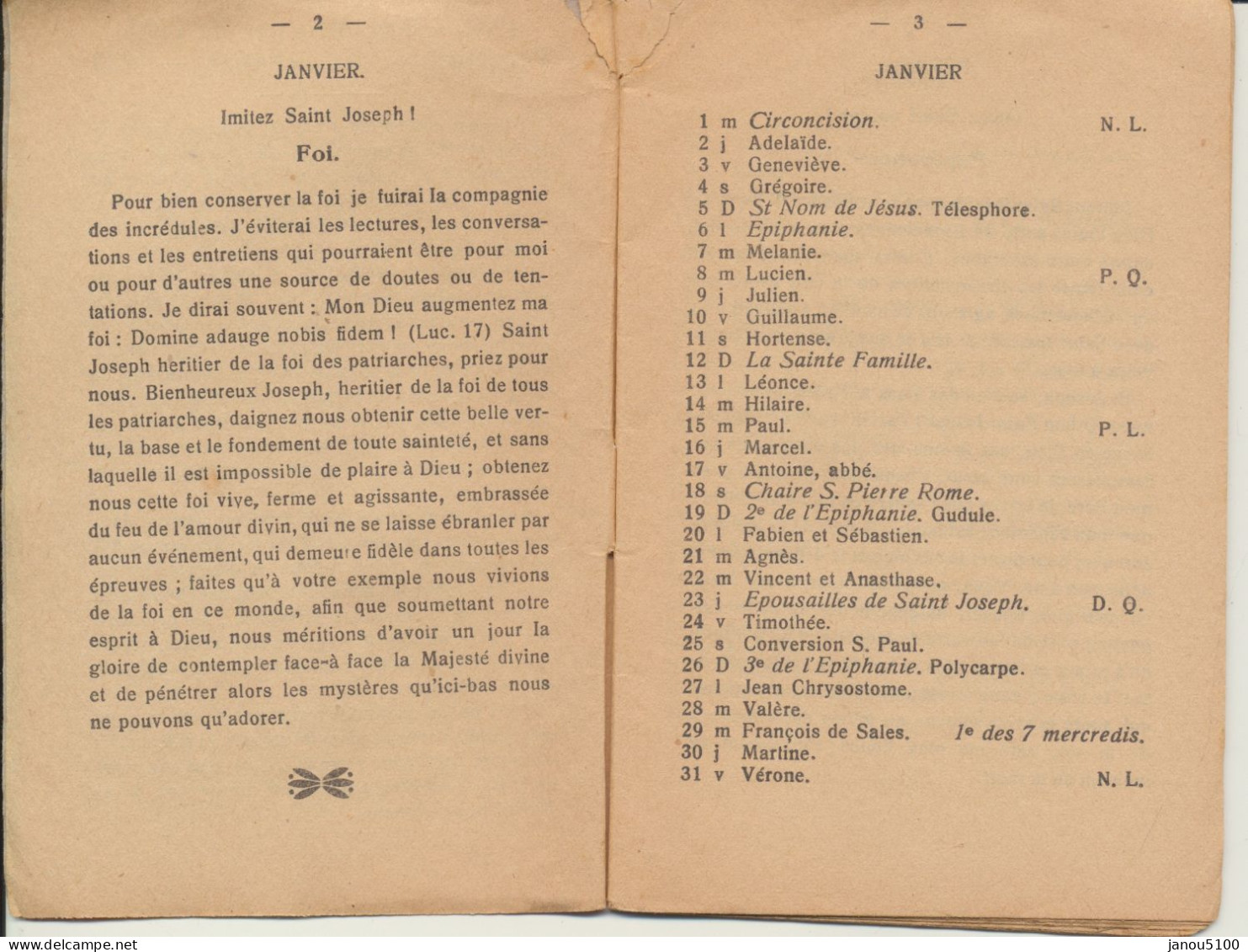 VIEUX PAPIERS   CALENDRIER  DU CULTE PERPETUEL DE SAINT JOSEPH           1930. - Formato Piccolo : 1921-40