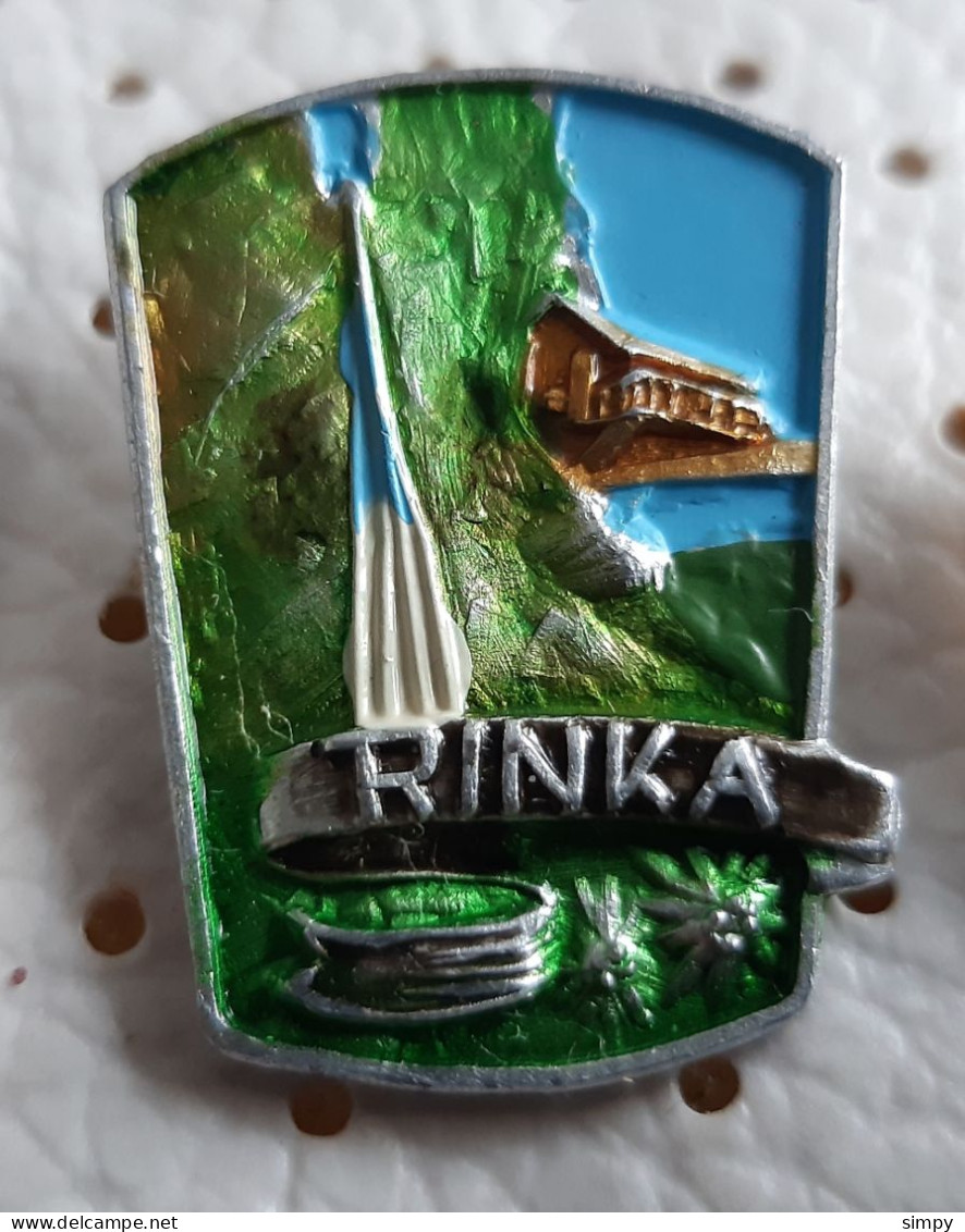 Waterfall RINKA Alpinism, Mountaineering Slovenia Pin - Alpinismus, Bergsteigen